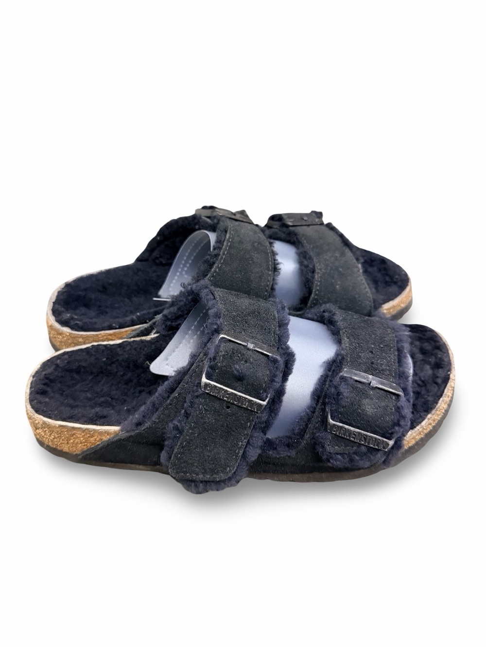 Birkenstock Arizona Black Shearling Sandals Size 39